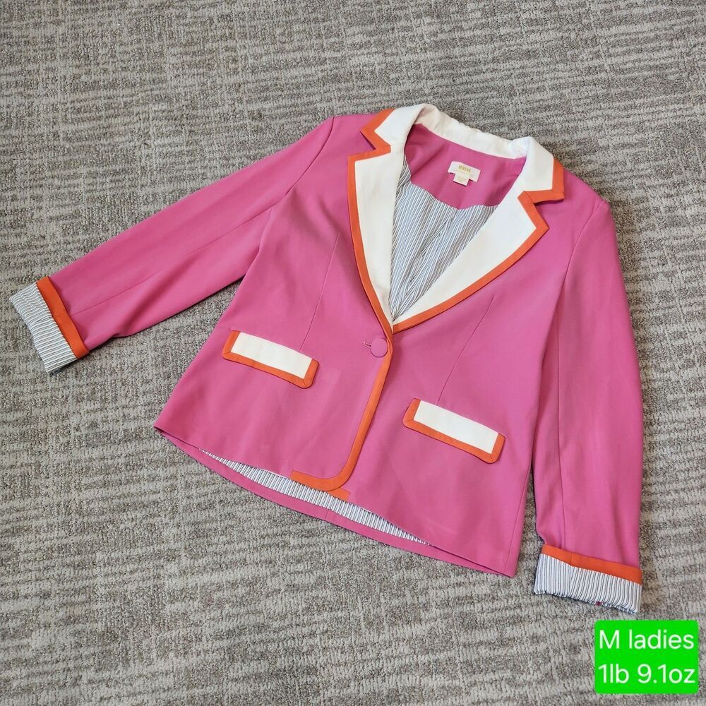 Maeve by Anthropology women's color block blazer jacket pink size M